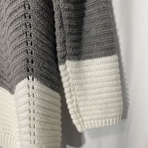 Full Circle Trends Boho Chevron Sweater White & Light Mauve & Gray XL - Picture 8 of 11